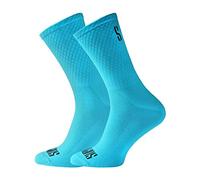 Soporte de calcetines de ciclismo para hombre, tecnología transpirable de fibra antideslizante, unisex, divertidos patrones de ciclista, accesorios para senderismo, escalada Azul 8-9 UK / 42-44 EU