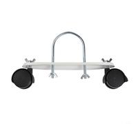 Soporte de calentador eléctrico de 2 piezas con soporte de polea móvil y ruedas giratorias para una fácil reubicación, adecuado para múltiples modelos de calentadores (negro)