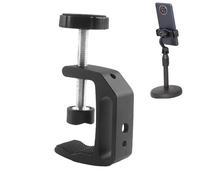 Soporte de cámara con abrazadera en C, soporte de clip de trípode ajustable, soporte seguro en forma de C, soporte de trípode de escritorio resistente para transmisión en , podcasting, enseñanza