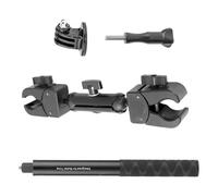 Soporte de cámara de acción con ángulos ajustables, diseño de abrazadera doble, ligero, a prueba de vibraciones, fijación rápida, accesorio portátil para cámara deportiva