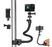 Soporte de Cámara de Acción con Súper Abrazadera para GoPro Insta 360 | Abrazadera Flexible de Cuello de Cisne Compatible con GoPro Hero 13 12 10 Insta 360 X6 X5 X4 DJI Osmo Pocket 4 3 DJI Action
