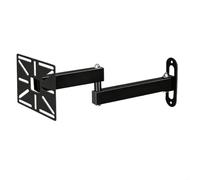 Soporte de cámara versátil en forma de L para sistemas de vigilancia, soporte de pared de metal, vista ajustable, negro, 21 x 12 x 4 cm, configuración rápida (35 ambos brazos, negro)