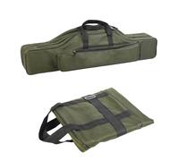 Soporte de caña de pescar, 80 x 14 x 20 cm, de viaje plegable para caña de pescar, suministros para organizar palos, carretes y cebos