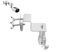 Soporte de canalón para paneles solares y cámaras Eufy, Arlo, Reolink, Aosu, soporte de montaje ajustable de acero inoxidable con tornillo de 1/4 pulgadas, instalación sin taladro, diseño resistente a