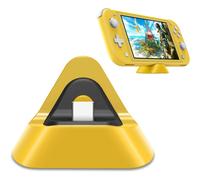 Soporte de carga compatible con Nintendo Switch Lite y Switch, carga port?til triangular, color amarillo