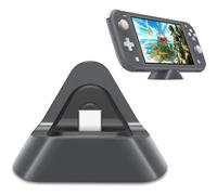 Soporte de carga compatible con Nintendo Switch Lite y Switch, carga port?til triangular, color gris