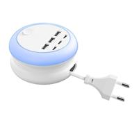 Soporte de carga de escritorio, organizador USB portátil, 9 x 5 cm, colector de dispositivos iluminado, compañero de trabajo que mejora la eficiencia, uso de viviendas, organización del hogar, gestión