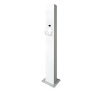 Soporte de carga EV para exteriores con gancho, pedestal de conector EV Charr resistente a la lluvia y al óxido, compatible con la mayoría de estaciones de carga, color blanco