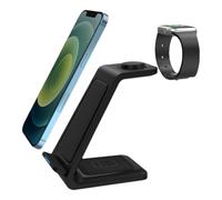 Soporte de Carga inalámbrica rápida: domina tu Rutina matutina, estación Plegable 3 en 1 para Auriculares y Relojes Inteligentes, disipación de Calor Inteligente, compatibilidad Universal, Acabado en