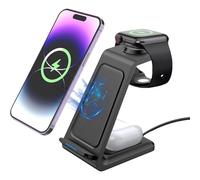 Soporte de carga inalámbrico, estación de carga inalámbrica | Cargador inalámbrico de escritorio,Cargador inalámbrico multifuncional para teléfono, auriculares y reloj, soporte de cargador para el hog