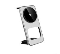 Soporte de carga inalámbrico magnético plegable 3 en 1, estación de carga rápida para iPhone 15, 14, 13s Pro Max, reloj y AirPods, base de viaje portátil con chip inteligente, blanco (blanco)