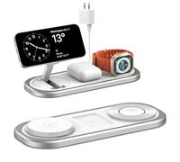 Soporte de carga inalámbrico rápido 3 en 1 para iPhone, estación de carga de viaje plegable para Magsafe para iPhone 17/Air/16/15/14/13/12 Series, Apple Watch Series, AirPods Pro/2/3/4, regalos para