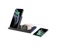 Soporte de carga inalámbrico rápido portátil, estación de carga inalámbrica rápida Qi 4 en 1, estación de carga inalámbrica plegable desmontable para iPhone 17/16/15/14/13/12/12 Pro/11/11 Pro/XR/X/Xs