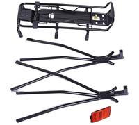 Soporte de carga para ciclismo, estante trasero para bicicleta, marco de bicicleta de aleación, soporte de equipaje resistente, soporte de carga máxima de 50 kg, estante trasero reflectante para