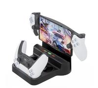 Soporte de Carga para PS Portal para PS5/PS5 Elite -Controller,Estación de Carga Base de Almacenamiento para Consola de Juegos y Mando Doble,Cargador portátil para Juegos (Negro)