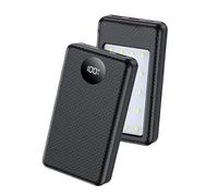 Soporte de carga USB portátil 6 x 18650 con función de luz de campamento para pantallas digitales
