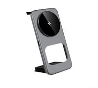 Soporte de cargador inalámbrico plegable 3 en 1 para reloj de teléfono y auriculares, estación de escritorio de aleación de carga rápida con protección de chip inteligente, color blanco (gris)