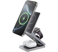 Soporte de cargador inalámbrico Vention FGFH0 15W MagSafe plegable gris 3 en 1