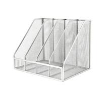 Soporte de carpetas de escritorio Separador vertical de estante de metal de | Organizador de libros para oficina en casa, aula, estudiante, casillero, estantería, biblioteca, tapa de plata