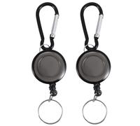 Soporte de carrete de insignia de 2 uds. Tarjeta de identificación Yoyo Ski retroceso retráctil Color: Negro Cantidad: 2 uds.