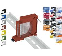 Soporte de carril "Single" para 18 Shellys: 1 Gen3, 1PM Gen3, 2PM Gen3, i4 Gen3, Plus 1, Plus 1PM, Plus 2PM, Plus i4, Plus 0-10V Dimmer, Wave 1, Wave 1PM, Wave 2PM, Wave Shutter, Wave i4 (Rojo)