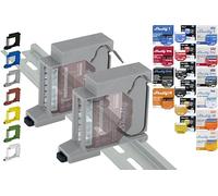 Soporte de carril "Single" para 18 Shellys: 1 Gen3, 1PM Gen3, 2PM Gen3, i4 Gen3, Plus 1, Plus 1PM, Plus 2PM, Plus i4, Plus 0-10V Dimmer, Wave 1, Wave 1PM, Wave 2PM, Wave Shutter, Wave i4 (2x Gris)