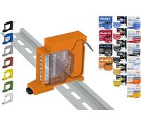 Soporte de carril "Single" para 18 Shellys: 1 Gen3, 1PM Gen3, 2PM Gen3, i4 Gen3, Plus 1, Plus 1PM, Plus 2PM, Plus i4, Plus 0-10V Dimmer, Wave 1, Wave 1PM, Wave 2PM, Wave Shutter, Wave i4 ((Naranja))