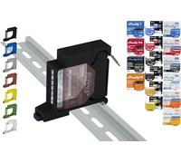 Soporte de carril "Single" para 18 Shellys: 1 Gen3, 1PM Gen3, 2PM Gen3, i4 Gen3, Plus 1, Plus 1PM, Plus 2PM, Plus i4, Plus 0-10V Dimmer, Wave 1, Wave 1PM, Wave 2PM, Wave Shutter, Wave i4 (Negro)