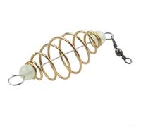 Soporte de cebo de cobre en forma de oliva con cuentas luminosas giratorias de 8 mm, nido de resorte de cobre de aleación de 45 x 24 mm para pesca, diseño compacto para presentación de cebo natural (A