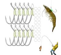Soporte de Cebo Luminoso: 10 Piezas de Ganchos sólidos para Vivir | Los Ganchos de Senderismo de con púas y Agujeros | Gancho de camarones Perforados para Agua Dulce y Agua Salada