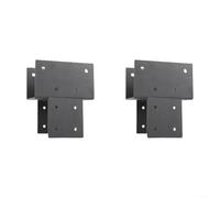 Soporte de cenador para conexión de haz y columna, tapa de poste de hierro resistente de 3.5 x 3.5 pulgadas, agujeros preperforados para una fácil instalación, negro (1 o 2 piezas) (2 piezas)