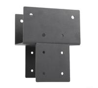 Soporte de cenador para conexión de haz y columna, tapa de poste de hierro resistente de 3.5 x 3.5 pulgadas, agujeros preperforados para una fácil instalación, negro (1 o 2 piezas) (1 unidad)