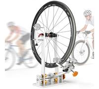 Soporte de centrado con rodamientos, para mantenimiento de bicicletas, aleación de aluminio, compatible con ruedas de 16-29 pulgadas, incluye 3 indicadores de precisión y llave de radios(Gold)