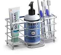 Soporte de Cepillo de Dientes de Acero Inoxidable ventilado para baño Linkidea para Cepillo de Dientes, Pasta de Dientes, afeitadora, jabón de Manos, Organizador de 6 Ranuras Vanity Top