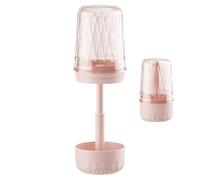 Soporte de cepillo de dientes de viaje: cepillo de dientes etui estuche de viaje compatible con marrón | Método de viaje portátil para cepillos de dientes | Conjunto cosmético multifuncional de luz im