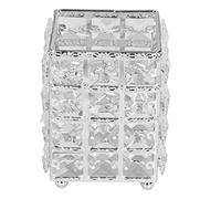Soporte de Cepillo de Maquillaje Organizador cosmético acrílico Premium con Base de Almacenamiento Elegante de Acero Inoxidable para cepillos Cosméticos Jewelry Home Office Tanity (Plata)