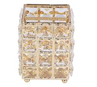 Soporte de Cepillo de Maquillaje Organizador cosmético acrílico Premium con Base de Almacenamiento Elegante de Acero Inoxidable para cepillos Cosméticos Jewelry Home Office Tanity (Oro)