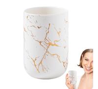 Soporte De Cerámica Para Cepillos De Dientes - Patrón Mármol, Vaso Para Cepillos Dientes, Base Gruesa Y Resistente | Organizador Multifuncional | Accesorios E Baño Paraa Almacenamiento Pasta Diente, T