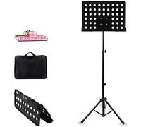 Soporte de chapa Música Profesional Ajuste de altura portátil Soporte de música con bolsa de transporte Metal Levantamiento plegable Soporte