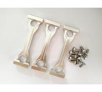 Soporte de chasis medio de aluminio plateado - Juego de 3 piezas para coche RC 1/14 Tractor Truck Globe Liner Ford AEROMAX