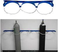 Soporte de cilindro de gas para montaje en pared, soporte de seguridad resistente con cadenas para un almacenamiento seguro de tanques industriales