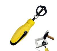 Soporte de cincel, plantilla de estampado de metal, Soporte de sello de acero, Mango de seguridad Puncher de cuero con mango de goma amarillo, soporte extendido de seguridad