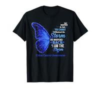 Soporte de Cinta Azul para concientización sobre el cáncer de Colon de tormenta Camiseta
