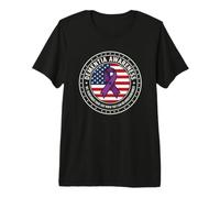 Soporte de Cinta púrpura con Bandera Estadounidense para concienciación sobre la Demencia Camiseta Premium