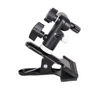 Soporte de clip de abrazadera para luz con soporte para paraguas reflectores y adaptador de tornillo hembra de 1/4 3/8 pulgadas para estudio de fotografía, abrazadera de ángulo ajustable
