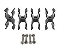 Soporte de clip de doble tubo para postes, paquete de 4, compatible con tubos de 7/8 a 1 de diámetro, clips marinos de plástico para tapas Bimini y otros accesorios de barco