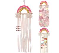Soporte de Clip de Pelo Arcoíris,Organizador de Diadema de Pared,Aufbewahrung Haarschmuck Niña Pinza Pelo Organizador Tazón De Horquilla De Arcoíris para Decoración de Pared habitación,25 x 75 cm