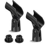 Soporte de clip para micrófono, soporte de micrófono ajustable de 180 grados con adaptador de tornillo macho de 5/8 pulgadas a hembra de 3/8 pulgadas para micrófono con cable (adaptador de plástico)