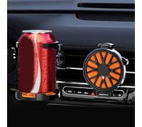 Soporte de coche para rejilla de ventilación y teléfono, altura ajustable para varias tazas y dispositivos móviles con operación con una sola mano (negro naranja)