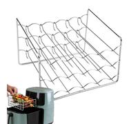 Soporte de cocina para aire freír - Bandeja cuadrada universal de 3 niveles - Parrilla para pinchos de carne, aire freider, para frutas carne, alas de pollo mariscos
